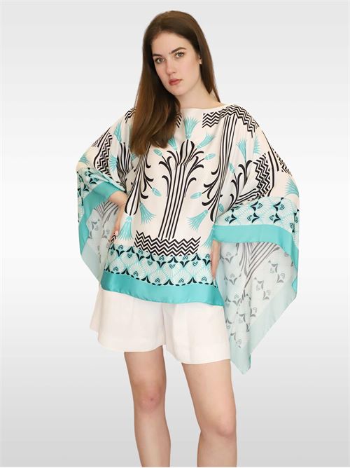 Printed satin poncho MAXMARA LEISURE | 2336910538600002